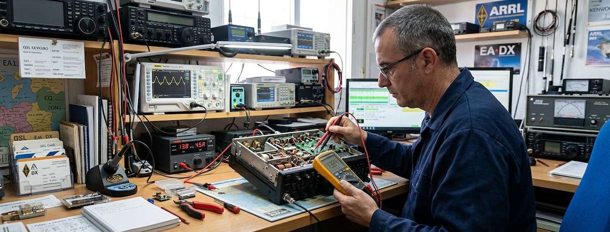Polímetro, multímetro o tester, uso por el radioaficionado Polímetro, multímetro o tester, uso por el radioaficionado. Medida de tensión, corriente, resistencia, continuidad, capacidad, frecuencia.